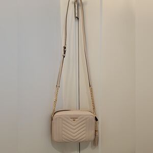 Michael Kors Cream Crossbody Bag with Gold Accents